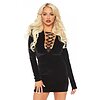 Rochie Leg Avenue Velvet Long Sleeved Negru M